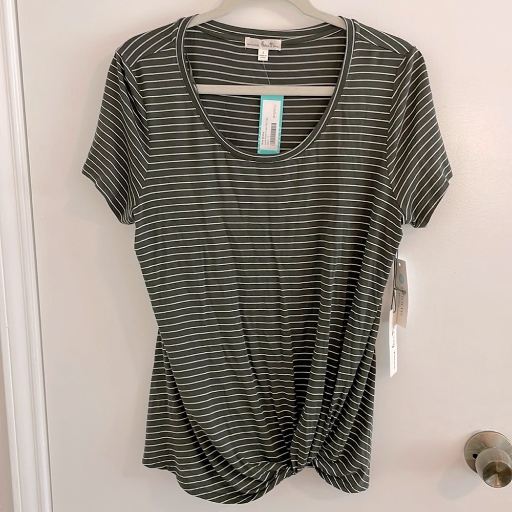 Nine Britton Levie Knit Front Knit Top, Short Sleeve